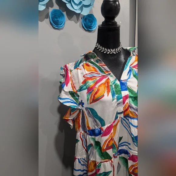 Umgee Tropical Print Dress - Picture 3 of 6